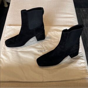 Vince Elegant Black Ankle Booties